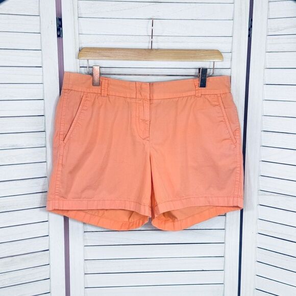 J. Crew Broken In 5 Inch Chino Shorts Coral Peach Orange 8 - Picture 3 of 9